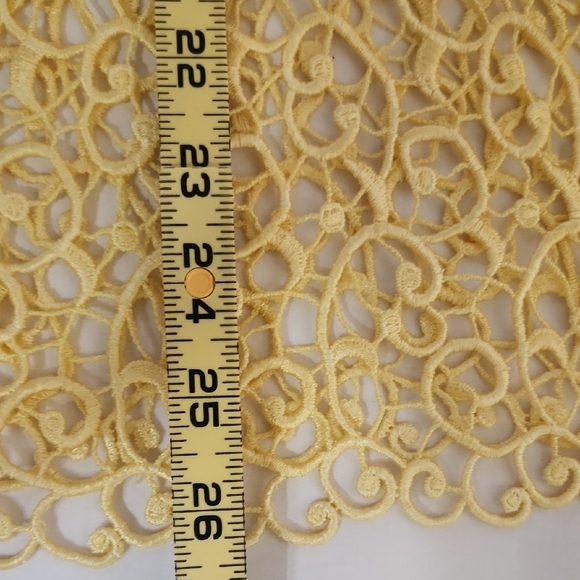 Yellow Swirl Crochet Lagenlook Cottage Long Sleeve Top - Picture 10 of 11